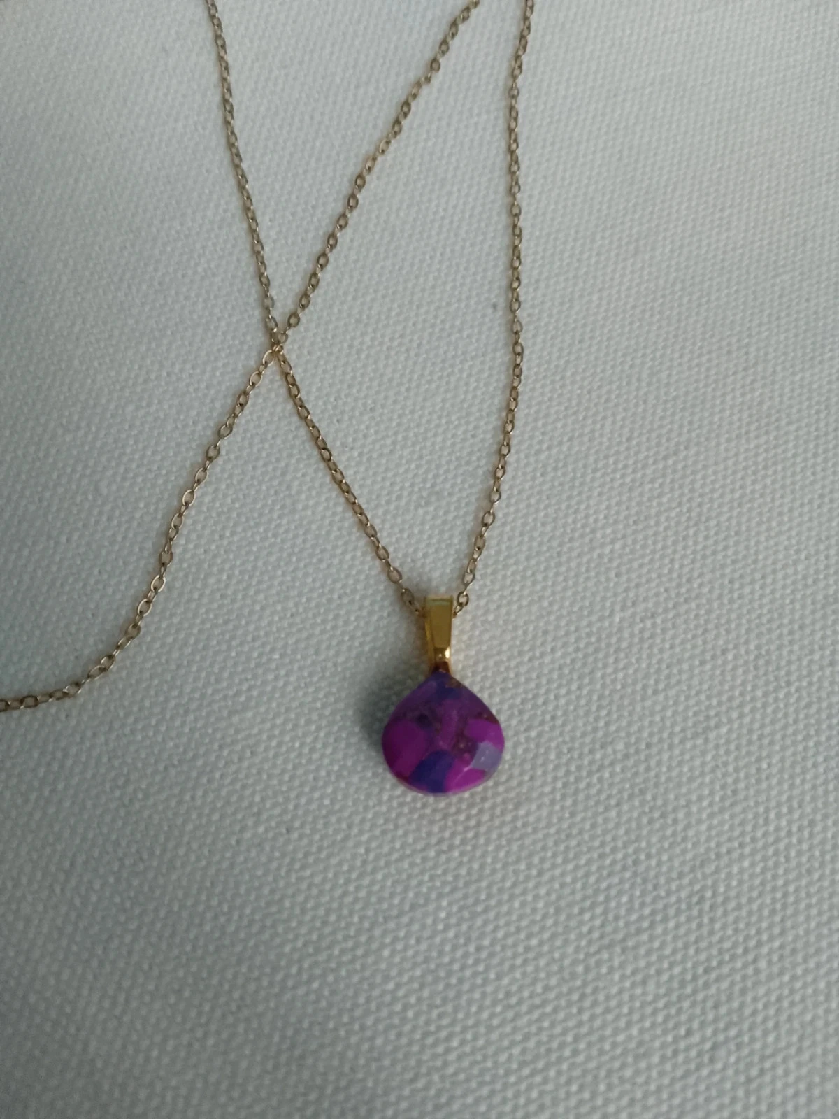 Collier jaspe pourpre pierre naturelle